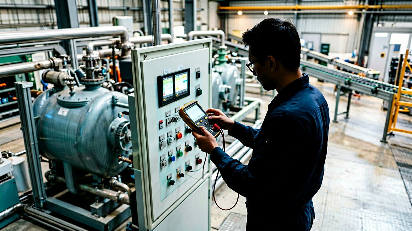Proses audit beban untuk menentukan industrial generator capacity yang tepat.